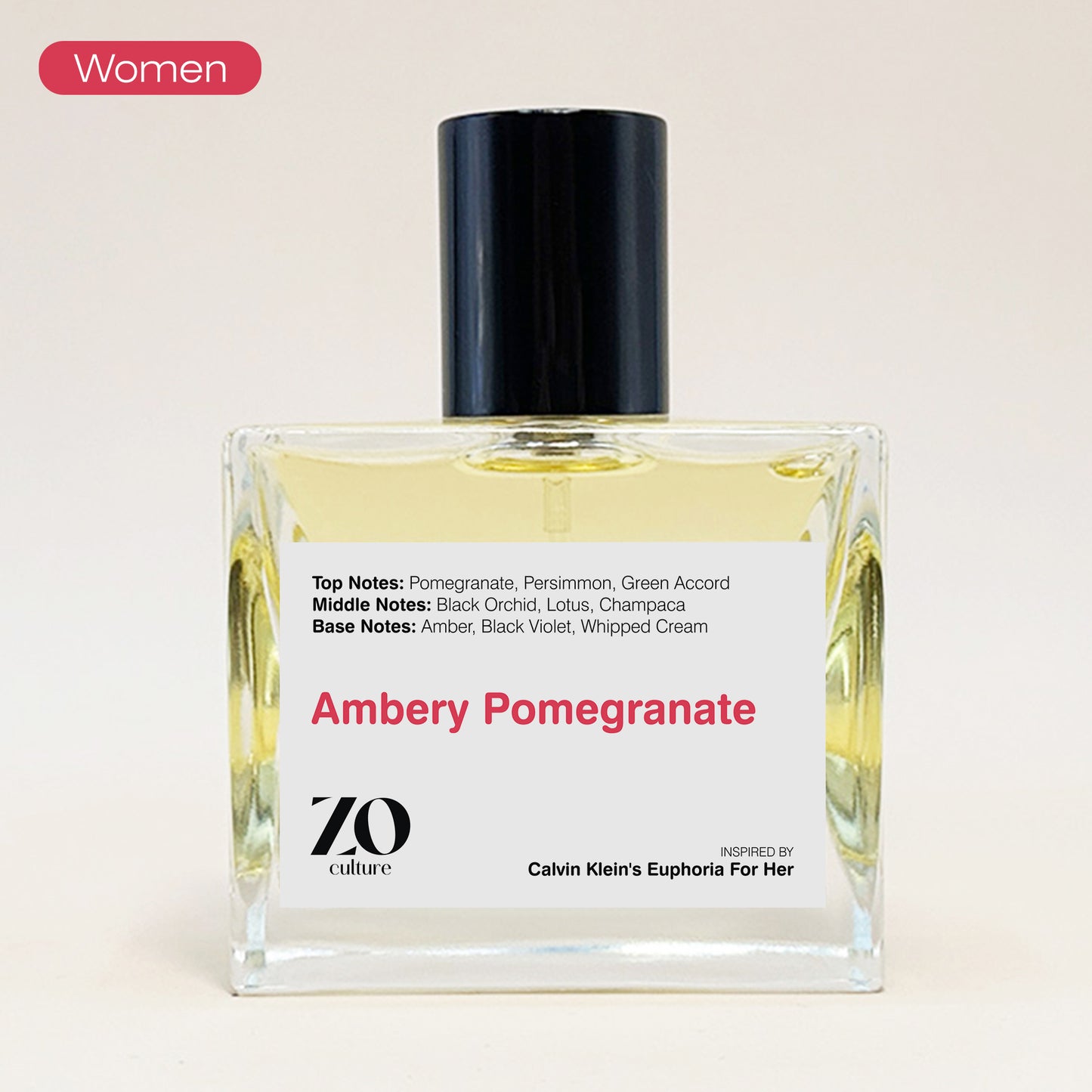 Women Perfume Ambery Pomegranate - Inspired by CK Euphoria For Her ZoCulture