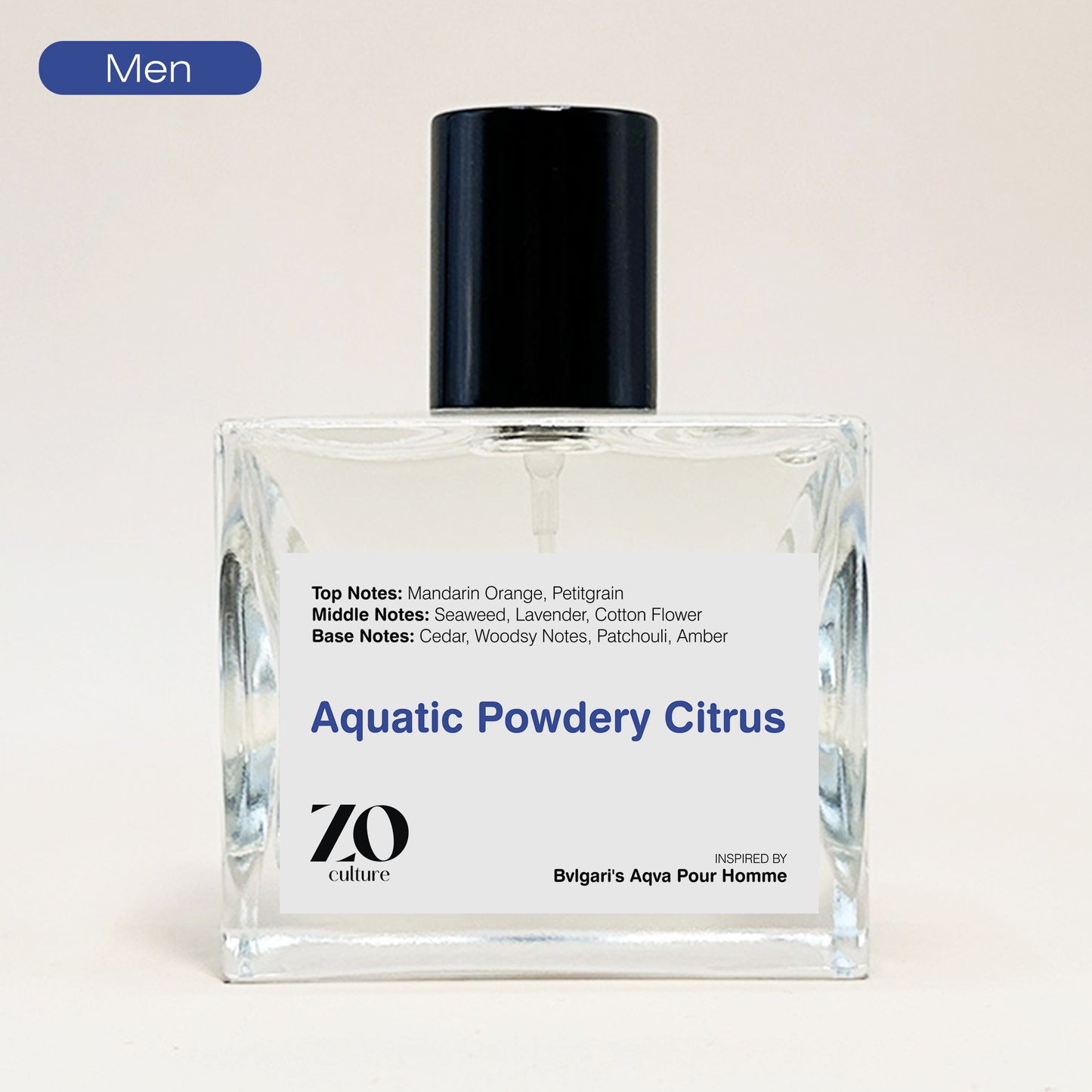 Men Perfume Aquatic Powdery Citrus - Inspired by Aqva Pour Homme ZoCulture