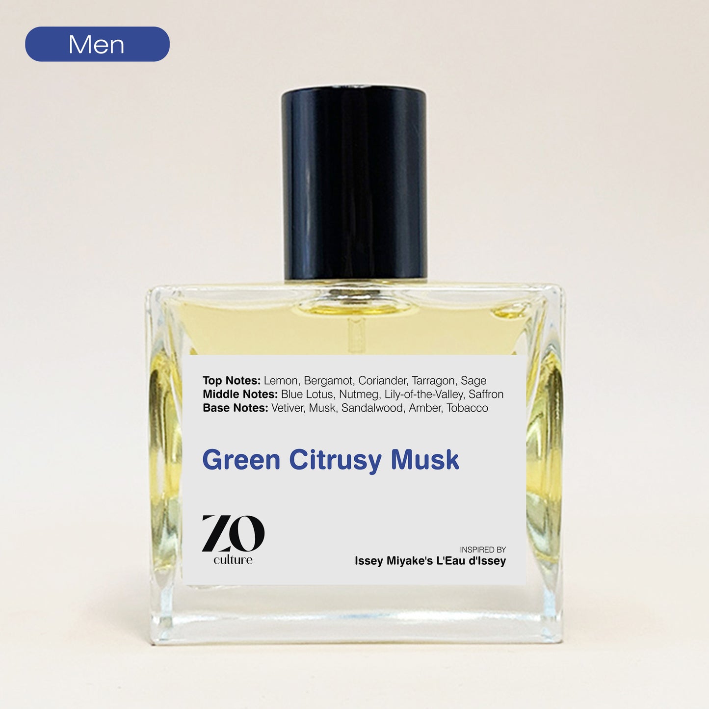 Men Perfume Green Citrusy Musk - Inspired by L'Eau d'Issey Pour Homme ZoCulture